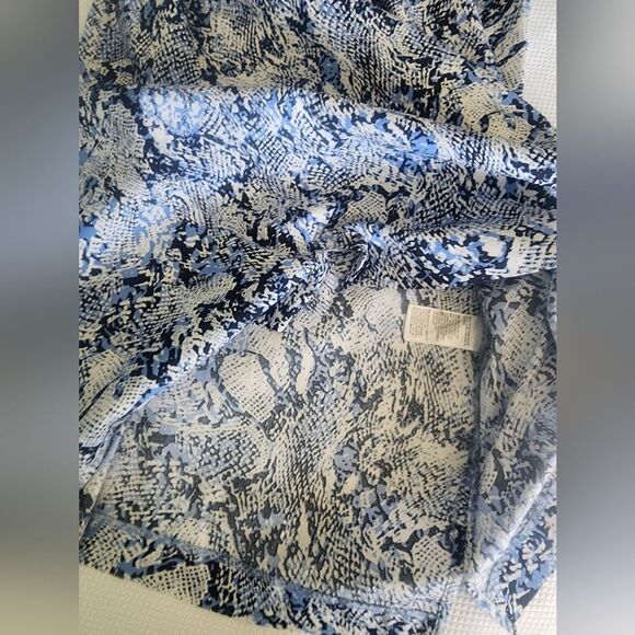 Chico's Coastal Side Pockets Blue and White Midi Dress - Picture 12 of 12